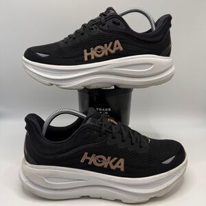 🚫SOLD - NO AVAILABLE HOKA One One Bondi 9 Women’s 9.5B Black Rose Gold Running